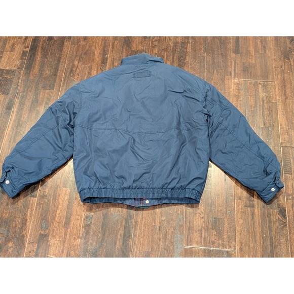 Vintage Towncraft Jacket Mens Large Blue‎ Insulated Bomber Quilted Zip Snap 90s - Picture 2 of 13